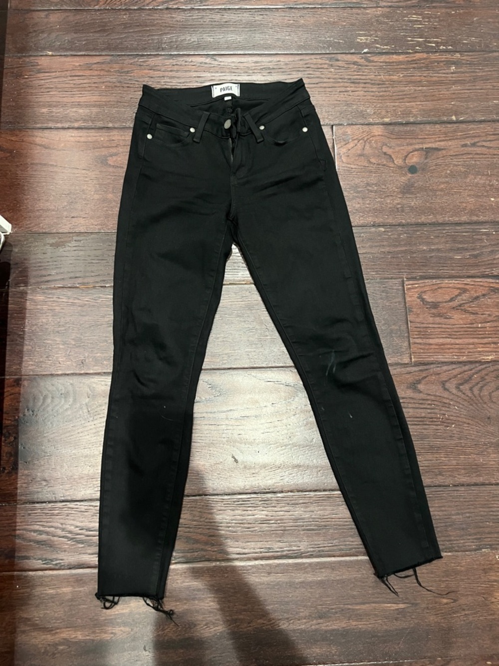 PAIGE Black Skinny High-Rise Jeans verdugo crop